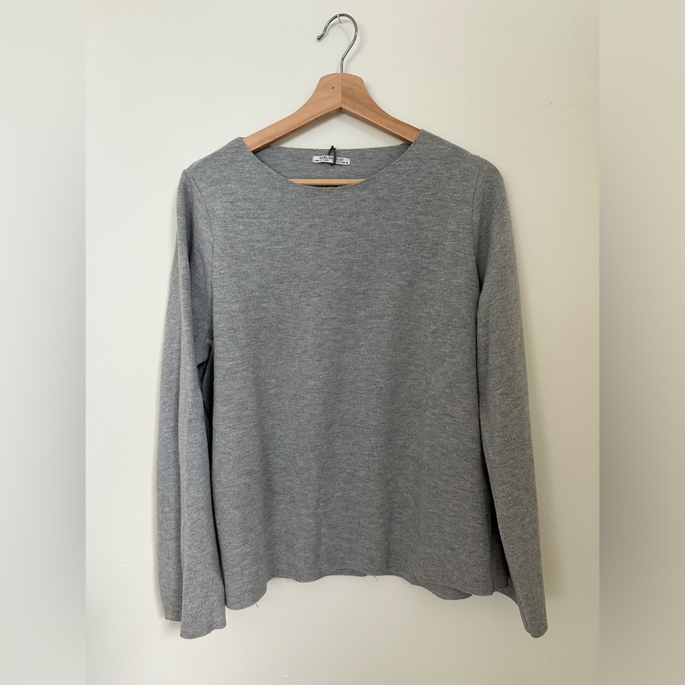 Zara Bell Sleeve Sweater - Gray